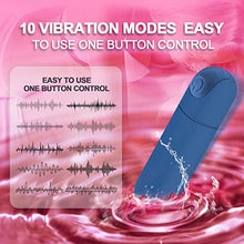 Load image into Gallery viewer, Bullet Vibrator for Women, Mini stimulating G-spot Vaginal Anal Adult Sex Toy, Waterproof Quiet Nipple Clitorals Stimulator, USB Rechargeable, 10 Modes, Valentine&#39;s Gift, Blue
