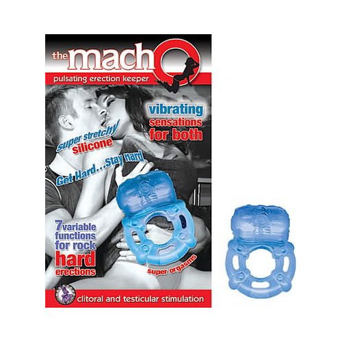 Nasswalk Macho Erection Keeper Vibrating Cockring, Blue