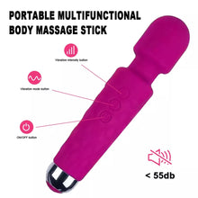 Load image into Gallery viewer, Pink 20 Patterns Mini Wand Massager USB Rechargeable Silicone AV Vibrator Pleasure Woman Stimulation Toys 2023
