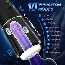 Load image into Gallery viewer, Automatic Sucking Male Masturbators Cup with 4 Suction &amp;10 Vibration,Male Masturbator Stroker Toy, Electric Pocket Pussy Vagina 3D Textured, Adult Oral Sex Toys for Men Masturbation Hand-Free Black
