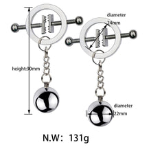 Load image into Gallery viewer, Nipple Clamps, Nipple Clip, Non Piercing Metal Stimulator Nipple Clips, Adjustable Weight Metal Nipple Clamps for Women, Female Sex Pleasure Devices Womens Toys (L)
