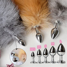 Load image into Gallery viewer, Oligage Separable Metal Anal Plug Real Fox Tail Role Play Butt Plug Anal Sex Tail Adult Products Sex Toy for Woman Couples (Color : Dog Fox Tail)
