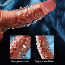 Load image into Gallery viewer, Silicone Penis Enlargement Sleeve Cock Ring Penis Lock Sperm Sex Products Delay Ejaculation Sex Toys for Men Adult (Transparent)
