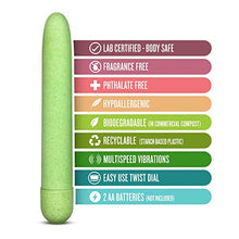 Load image into Gallery viewer, Blush Gaia Eco Bullet - 7&quot; Worlds First Sustainable Plant Based Vibrator and Anal - 1&quot; Thick Shaft Travel Safe - Premium Eco Friendly Non Petroleum Based - Vibrating Pleasure Adult Toy Couples - Green
