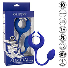 Load image into Gallery viewer, CalExotics Admiral Plug and Play Weighted Cock Ring, Blue, 1 Count
