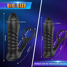 Load image into Gallery viewer, Thrusting Anal Sex Toy Vibrator with Thick Penis Ring, 3 * 10 Vibrating&amp;Telescopic Prostate Massager Anal Vibrators, TIVINO Silicone Dildo Shaped Anal Plug Gay Toy for Men Masturbation Big Virsion
