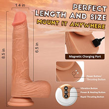 Load image into Gallery viewer, Thrusting Dildo Vibrator for Women: Realistic Heating Vibrating Dildo Thruster Throat Trainer, Silicone Suction Cup Dildo for Men, Anal Prostate Dildo with 7 Thrusts 7 Vibration Modes, Adult Sex Toys
