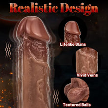 Load image into Gallery viewer, 8.5&#39;&#39; Thrusting Dildo G Spot Vibrator, Heated Realistic Dildo with 5 Powerful Telescopic &amp; 10 Vibrating Modes Clitoral Anal Stimulator Rechargeable Silicone Penis Sex Toy for Women Couple Brown
