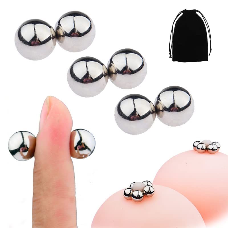 PEALAND Magnetic Nipple Clamps Non Piercing, Strong Nipple Clips Beads, Labia Clips Sex Pleasure Women Men, Breast Clips for Pleasure, Nipple Sex Pleasure Stimulator (6 Pcs)