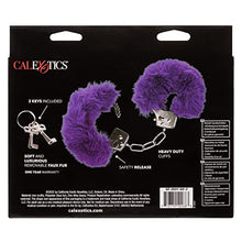 Load image into Gallery viewer, CalExotics Ultra Fluffy Furry Cuffs Handcuff Sex Key Holster Adults Law Enforcement Role Play BDSM Restraining - Purple - SE-2651-60-3
