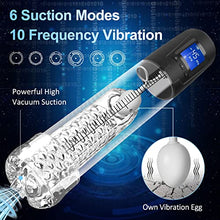 Load image into Gallery viewer, Automatic Penis Pump,Electric Vacuum Vibrating Penis Pump,Enlargement Extend Pump with 10 Vibrations 6 Sucking Modes Male Masturbators for Bigger, Stronger
