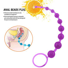 Load image into Gallery viewer, Silicone Anal Bead Anal Sex Toys for Men Women,Anal Beads Butt Plug 12 inch 10 Graduated Anal Chain Link-Purple
