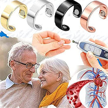 Load image into Gallery viewer, Blood Sugar Control Ring, Magnetic Therapy Ring, Copper Magnet Rings Opening Adjustable, Magnetic Therapy Copper Energy Adjustable Ring, Therapeutic Magnetic Rings with Strong Magnets (2X Sliver)
