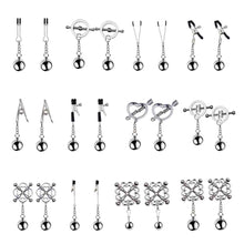 Load image into Gallery viewer, Nipple Clamps, Nipple Clip, Non Piercing Metal Stimulator Nipple Clips, Adjustable Weight Metal Nipple Clamps for Women, Female Sex Pleasure Devices Womens Toys (L)
