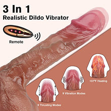 Load image into Gallery viewer, Realistic Dildo Sex Toy with 9 Thrusting &amp; Vibrating Modes, G Spot Vibrator with App &amp; Remote Control, Heating Dildo for Women Vagina &amp; Men Anal Prostate Massager, 8.4&#39;&#39; Huge Penis Adult Toy Flesh
