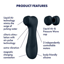 Load image into Gallery viewer, Satisfyer, Vibrator, Pressure Wave Vibrator, Pro 2 Generation 3&#39;, 16.5 cm, Liquid air Technology, incl. Additional Attachment, 2 Separately controllable Motors, Black
