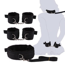 Load image into Gallery viewer, Sex Bondage SM Kit Restraints - Black 11PCS Sets with Adjustable Handcuffs Collar Ankle Cuff Blindfold Feather Tickler Adult Games Toys for Men Women and Couples
