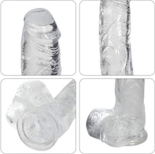 Load image into Gallery viewer, 7.3 Inch Soft Realistic Dildo Body-Safe Material Clear Silicone Dildo Suitable for Women Men Couples Beginners
