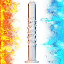 Load image into Gallery viewer, Crystal Anal Plug Masturbation Sex Toy, Transparent Thread Design Butt Plug SM Pleasure Wand Glass Massage Dildo Penis Trainer Toys with Unique Bottom Safety Design for Couples Women and Men (M)
