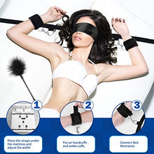Load image into Gallery viewer, Efgove Bondage Restraint Kit 8 Pcs Adjustable Bed Restraints Leather Bondage Sets Adult Sex Toys with Fetish Handcuffs &amp; Ankle Cuff Blindfold &amp; Tickler for Women and Couples
