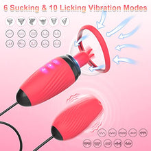 Load image into Gallery viewer, Electric Clitoral Vagina Vacuum Pussy Pump for Women, Clit Licker Sucker Toy G Spot Stimulator with 6 Suction 10 Licking Vibrating Modes, Nipple Breast Suckers Adult Sex Toys for Couples Pleasure Sex
