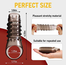 Load image into Gallery viewer, 2 Pack Penis Ring- Penis Sleeves Cock Sleeves Textured Ribbed Silicone Cock Ring Set Extender Enlarger Stretchy Stay Harder Sheath Male Sex Toys for Men Cook Rings. Juguetes Sexuales
