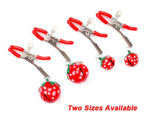 Load image into Gallery viewer, 1 Pair Cute Strawberry Nipple Clamps Decorative Nipple Clamps with Bells Nipple Clips for Women Pleasure Adult Sexual Toys for Couples (Large Bell)
