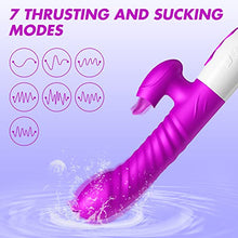 Load image into Gallery viewer, 2022 New G Spot Rabbit Vibrator Dildo for Women, Bunny Ears Tongue Licking Clitorals Stimulator Vibrating Adult Sex Toys &amp; Games Couples Pleasure with 7 Modes Rechargeable Heating, Purple
