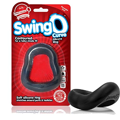 Screaming O SwingO Curve Black with Free Bottle of Adult Toy Cleaner