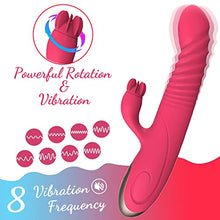 Load image into Gallery viewer, Personal Rechargeable Rabbit Vibrators for Women Vibrating Toys Pleasure Handheld Massager Electric Portable Massager 8+3 Speeds Vibrations Realistic Female Woman Gifts (Red)
