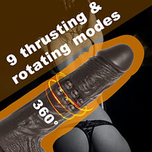 Load image into Gallery viewer, 8.6 Inch Brown Realistic Thrusting Dildo Vibrator with 360 Rotating &amp; Heating for Women, Electric Silicone Dildos Rechargeable Sex Toy with Strong Suction Cup &amp; Remote Control for G Spot Anal Play
