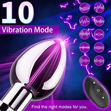 Load image into Gallery viewer, Efgove Vibrating Butt Plug Metal Anal Vibrator with 10 Vibration Modes, Prostate Massager Adult Toys Stimulator G Spot Sex Toys for Men, Women and Couples
