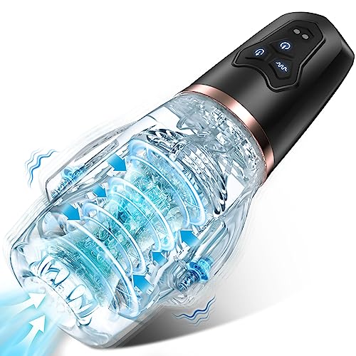 Male Masturbator Adult Toys, Mens Sex Toys Automatic Sucking Masturbators Penis Pump with 5 Suction & 10 Vibration, Male Stroker with Powerful Side Motor Men Masturbation Sex Toys for Men Black