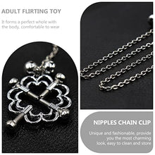 Load image into Gallery viewer, SOIMISS Non Piercing Nipple Ring Metal Nipple Clamps with Bells Fake Nipple Rings Clip On Nipplerings with Chains BDMS SM Flirting for Adults Lovers Couples
