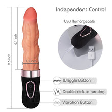 Load image into Gallery viewer, Eupher Wriggle Thrusting Dildo Vibrator, Realistic Vibrating Dildo for Women with 7 Wriggle Motion &amp; 9 Vibration Rechargeable Heated Dildos Machine for Vagina Anal Stimulation
