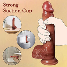 Load image into Gallery viewer, Realistic Thrusting Dildos Vibrator with Heating 8inch Silicone Adult Sex Toys G-Spot Vibrating Penis Strong Suction Cup Telescopic Big Size for Women &amp; Men Flesh
