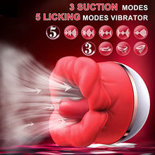 Load image into Gallery viewer, Guxudo Rose Toy for Woman Tongue Licking Suction Vibrator with 3 Suction Modes 5 Vibrations Nipple Toy Clitoral Vibrator Sex Toys Clitorals Stimulator for Women and Couple Pink
