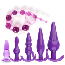 Load image into Gallery viewer, Anal Plug 6PCS Expanding Butt Plugs Set Waterproof Butt Plug Toys Trainer Kit Adult Sex Toys for Men Women with Beads (Purple)
