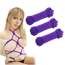 Load image into Gallery viewer, Sex Bondage Soft Rope Cord Purple 3Pcs 10M 33 Feet Cotton Rope Craft Rope Thick Cotton Cord Adult Games Restraints
