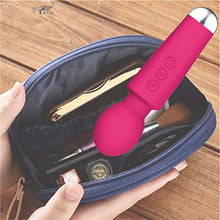 Load image into Gallery viewer, Quiet Rechargeable Magic Handheld Mini Personal 20 Various Speeds Wand Massager for Neck, Back, Shoulder, Body Easy to Carry Rose
