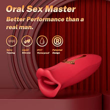 Load image into Gallery viewer, Adult Sex Toys Vibrator, Rose Toy, Rose Sex Toy for Women with 5 Vibration and 10 Kissing Modes. Mouth &amp; Tongue Sex Toy Vibrators, Clitoral Nipple G Spot Stimulation for Couples Pleasure (Red)
