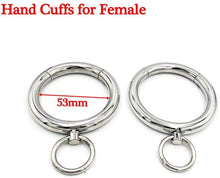 Load image into Gallery viewer, MMWMJWMB BDSM Bondage Kit Anklet Cuffs/Collar/Handcuffs with Removable Ring - Round Stainless Steel Fetish Slave Restraints Tools for Adult-FemaleHandcuffs
