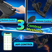 Load image into Gallery viewer, Thrusting Anal Wearable Vibrator, App &amp; Remote Control Butt Plug with Cock Ring for Prostate Massager, 9 Thrusting &amp; Vibrating Modes Anal Sex Toy with Beaded Stimulation for Adult Men, Couples Fun
