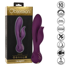 Load image into Gallery viewer, CalExotics Obsession Desire Vibrator  Premium Rechargeable Silicone Rabbit Massager Sex Toy for Women - Purple
