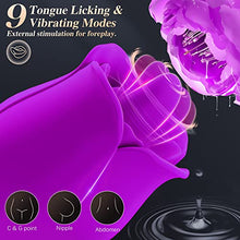 Load image into Gallery viewer, Rose Sex Toys Vibrator Dildo - Adult Toys with 9 Tongue Licking &amp; 9 Thrusting Vibrators, Women Sex Toy Dildos Rose Clitorial Stimulator G Spot Nipple Anal, Female Adult Sex Toys &amp; Games
