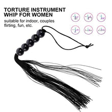 Load image into Gallery viewer, Tassel Whip Adult Whip Toy Whip Crop Six Flirting Game Toy Foreplaying Toys SM Toys for Couple Adult (Black)
