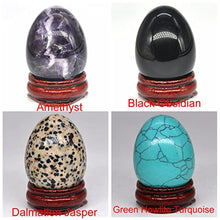 Load image into Gallery viewer, 30x40mm Easter Egg Shaped Stone Natural Crystal Kegel Massage Accessory Gemstone Craft Figures Home Decor,Dalmation Jasper,1 PCS
