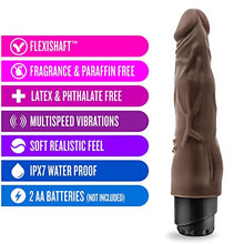 Load image into Gallery viewer, Blush Dr Skin Vibe 4 - Real Feel 8 Inch Realistic Vibrating Dildo - 1.5 Inch Width - IPX7 Waterproof - Soft Body Safe Material Multi Speed Bendable Vibrator - Sex Toy For Women Men Couples - Chocolate
