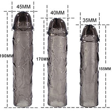 Load image into Gallery viewer, Lelisex Reusable Penis Sleeve Extender 3PCS Ultra-Soft Realistic Textured Extension Cock Enlargers Clear Penis Ring for Men
