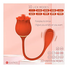 Load image into Gallery viewer, Ladies Rose Toy Vibrator - Clitoral Stimulus Tongue Licking Insertion G-spot Massager, Rose Adult Toy Game, Clitoral Nipple licker for Ladies Men Couples. (Color : Pink)

